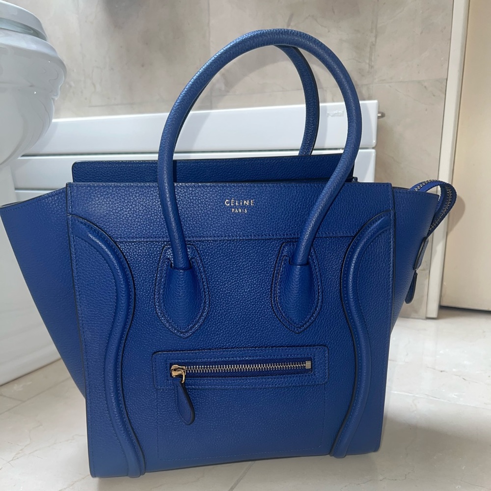 Céline Micro Luggage Handbag in drummed calfskin